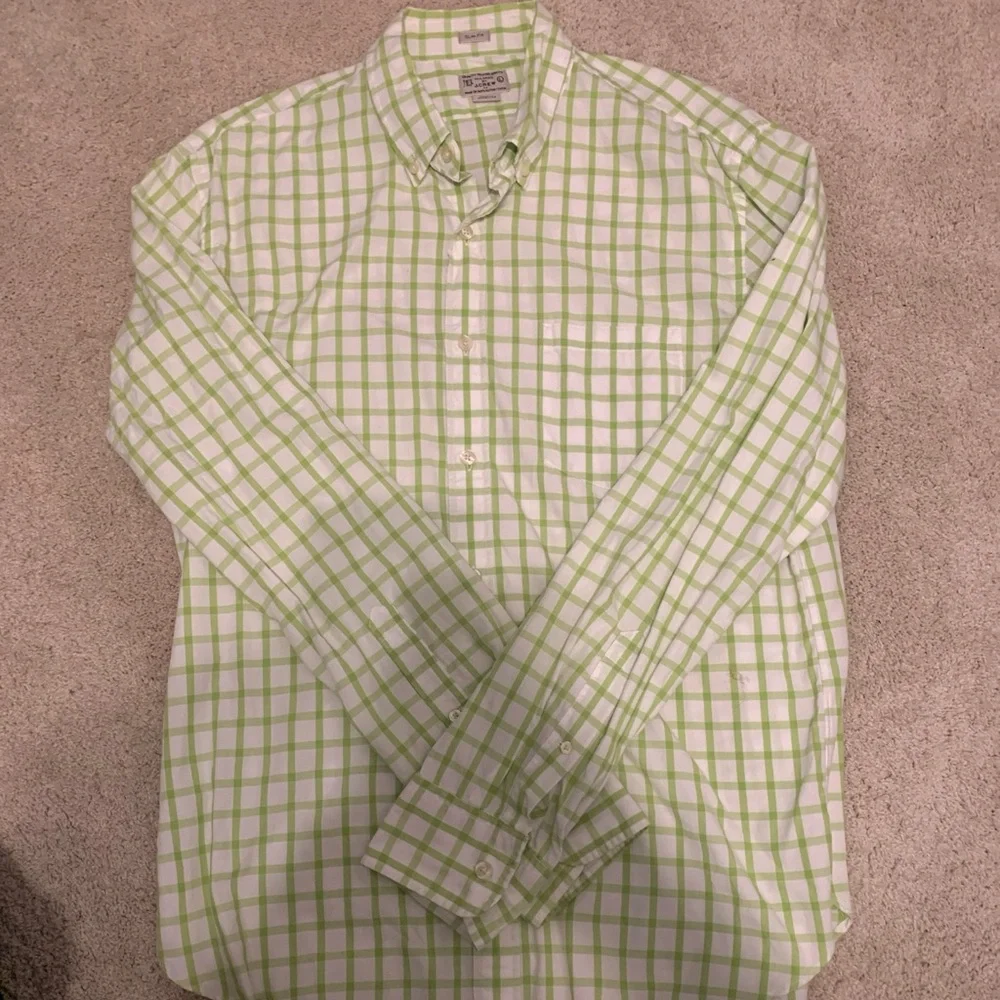 J.Crew Quality Woven Shirt Mens L Green
